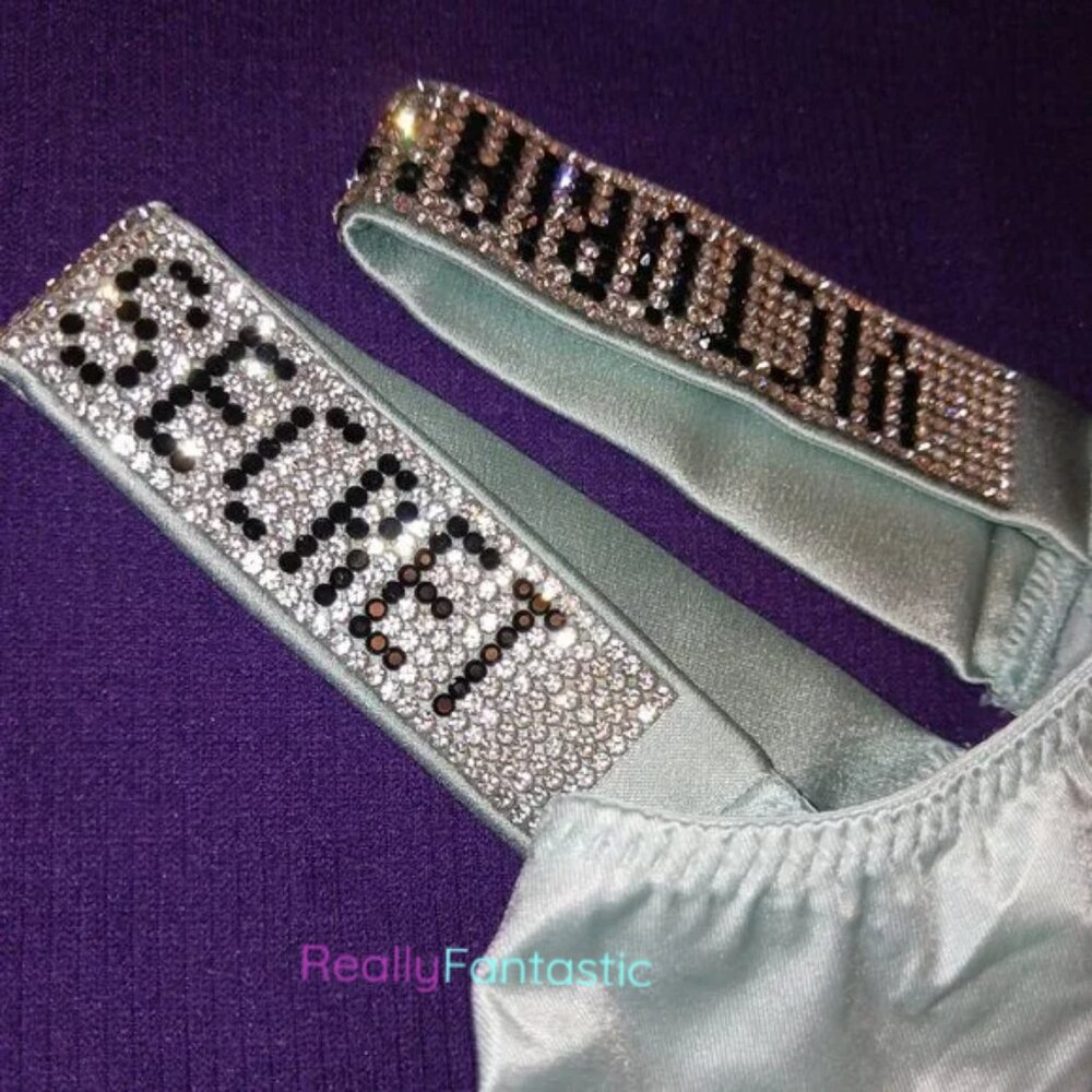 RHINESTONE THONG shine strap PANTY